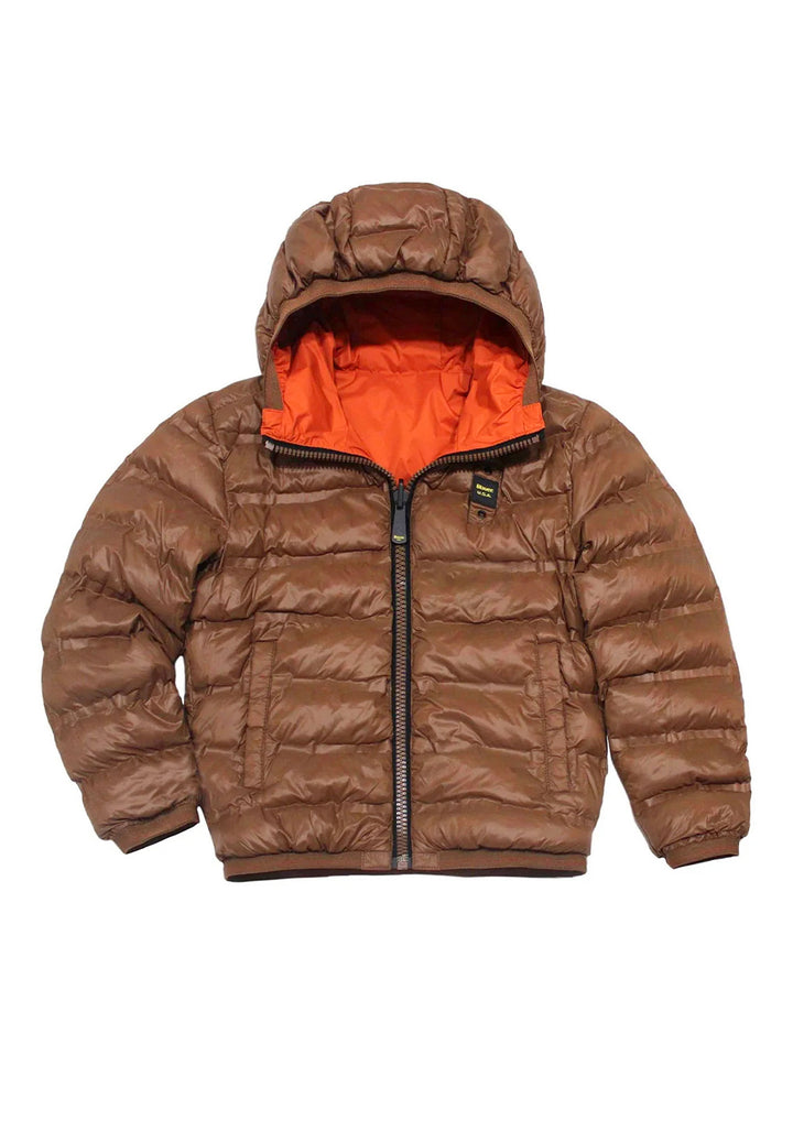 Orange-brown reversible jacket for boys