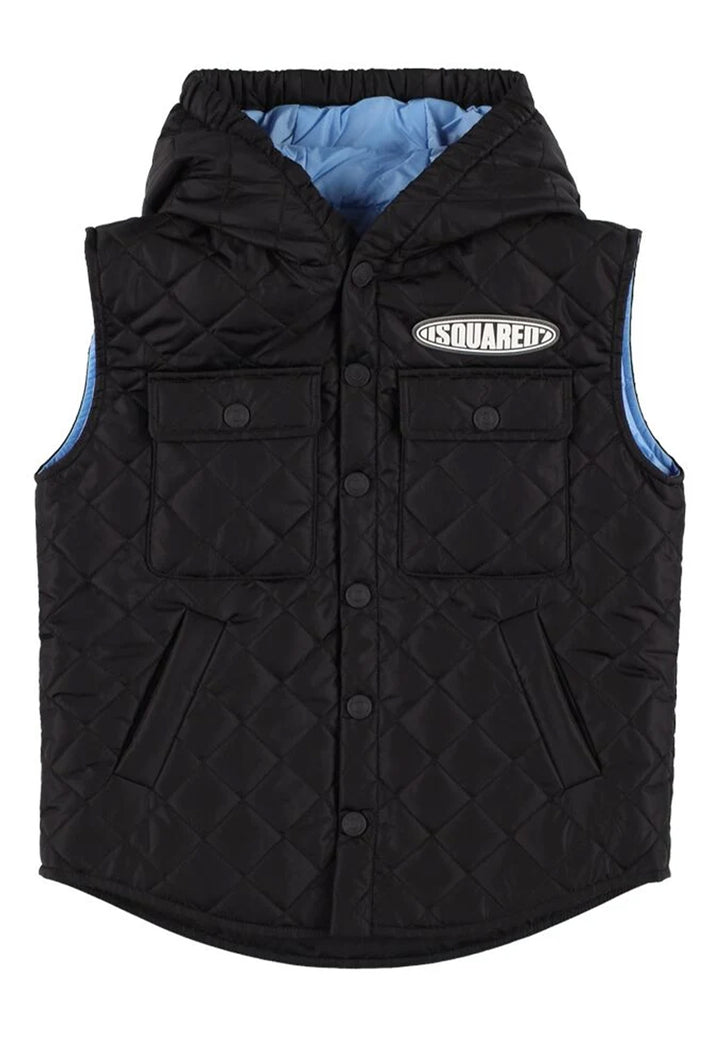 Gilet con cappuccio nero per bambino