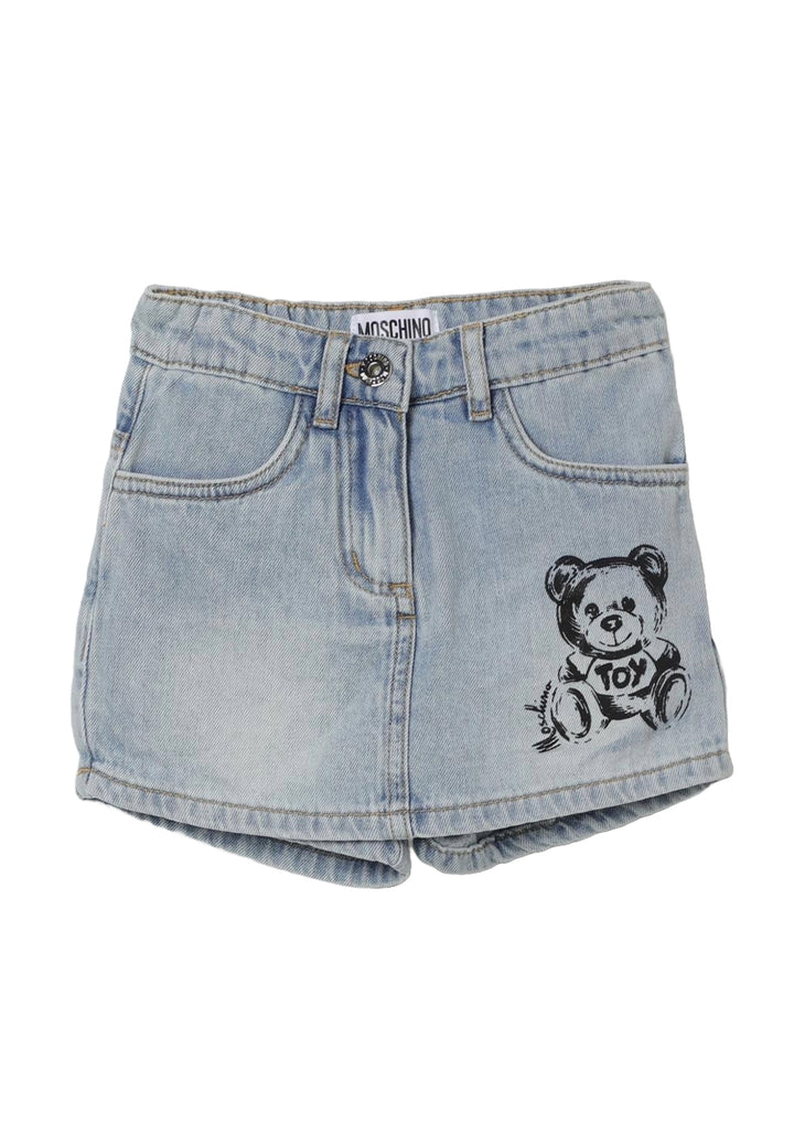 Short blu denim per bambina