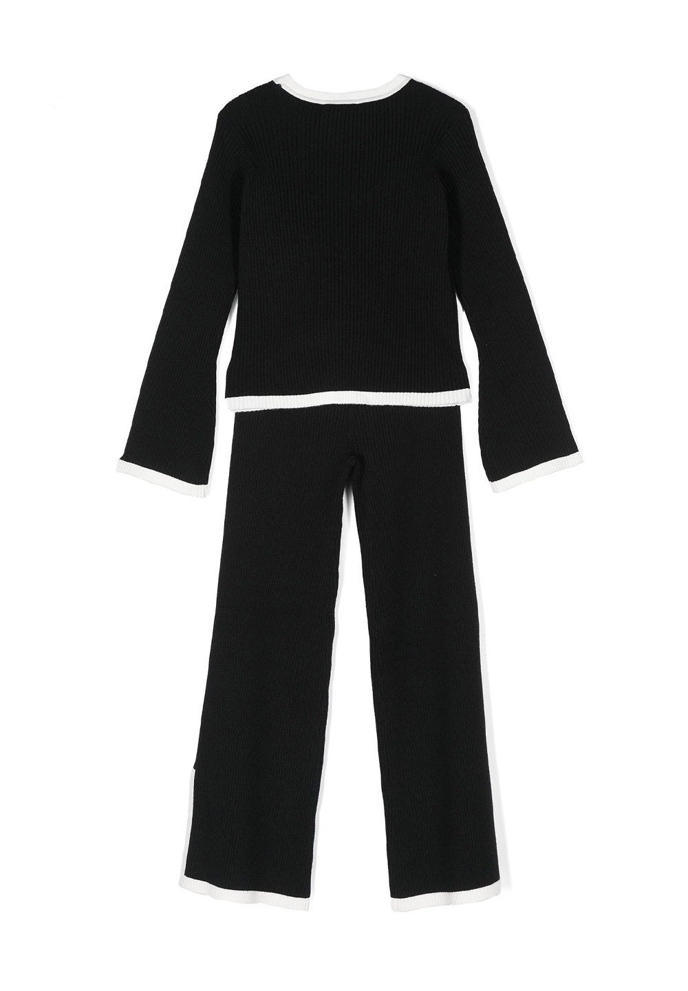 Completo in maglia nero per bambina