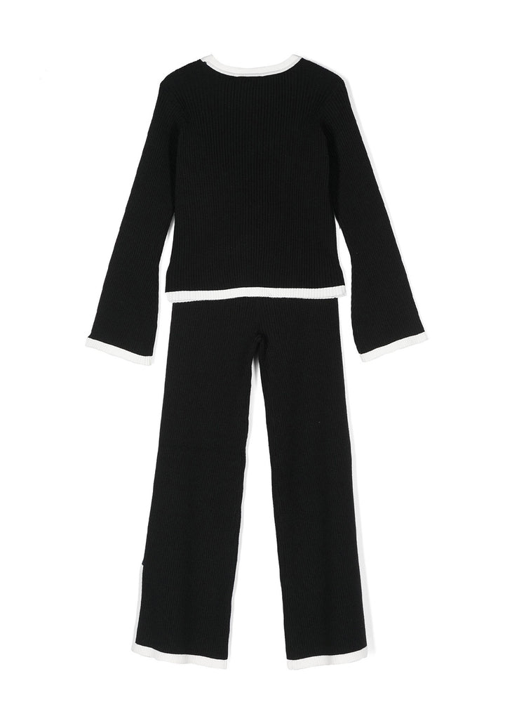 Completo in maglia nero per bambina