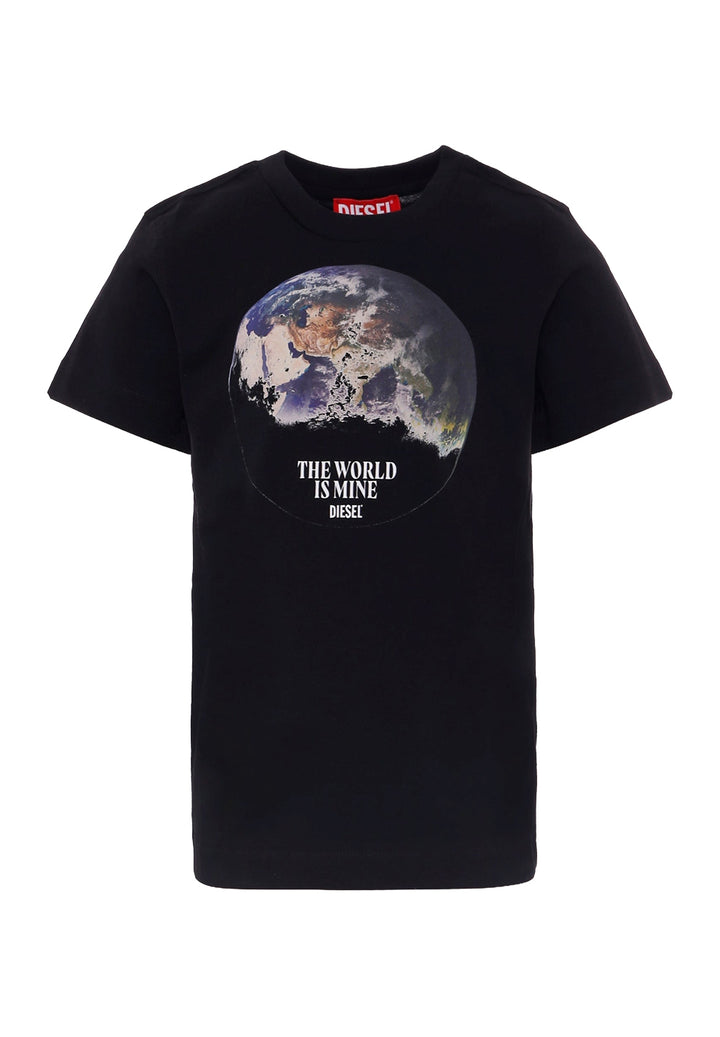T-shirt nera per bambino