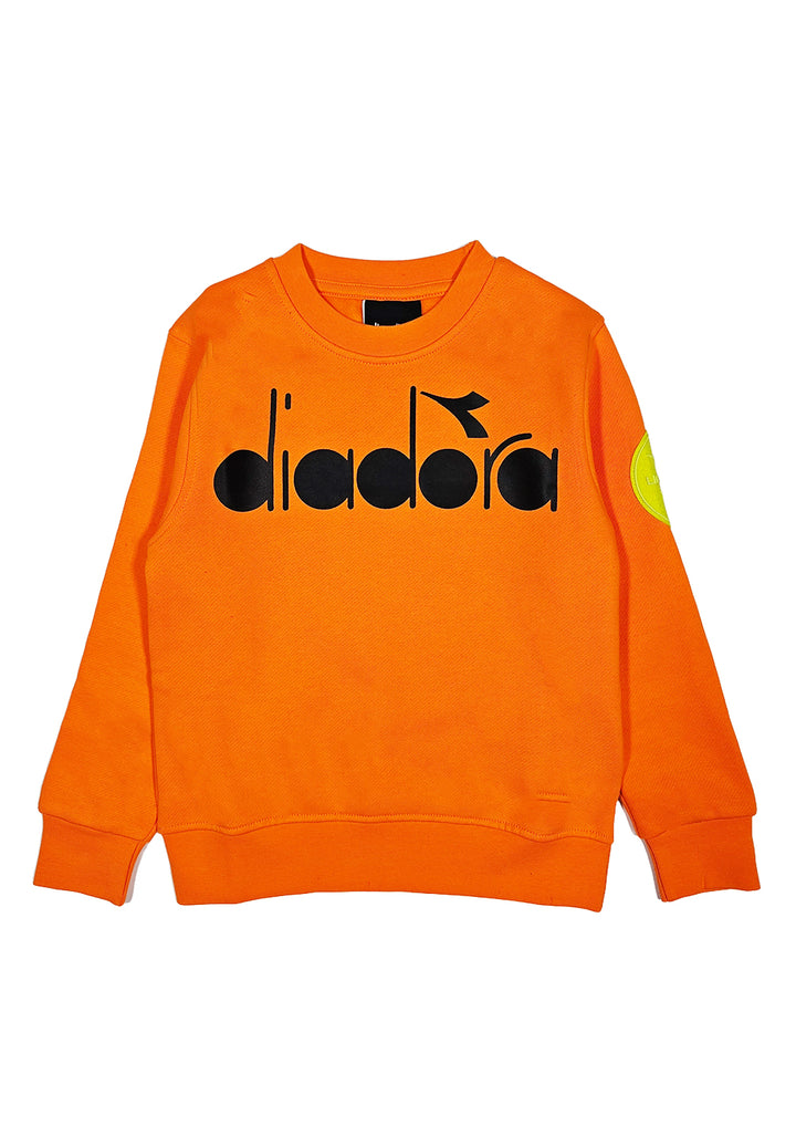 Orangefarbenes Rundhals-Sweatshirt für Jungen