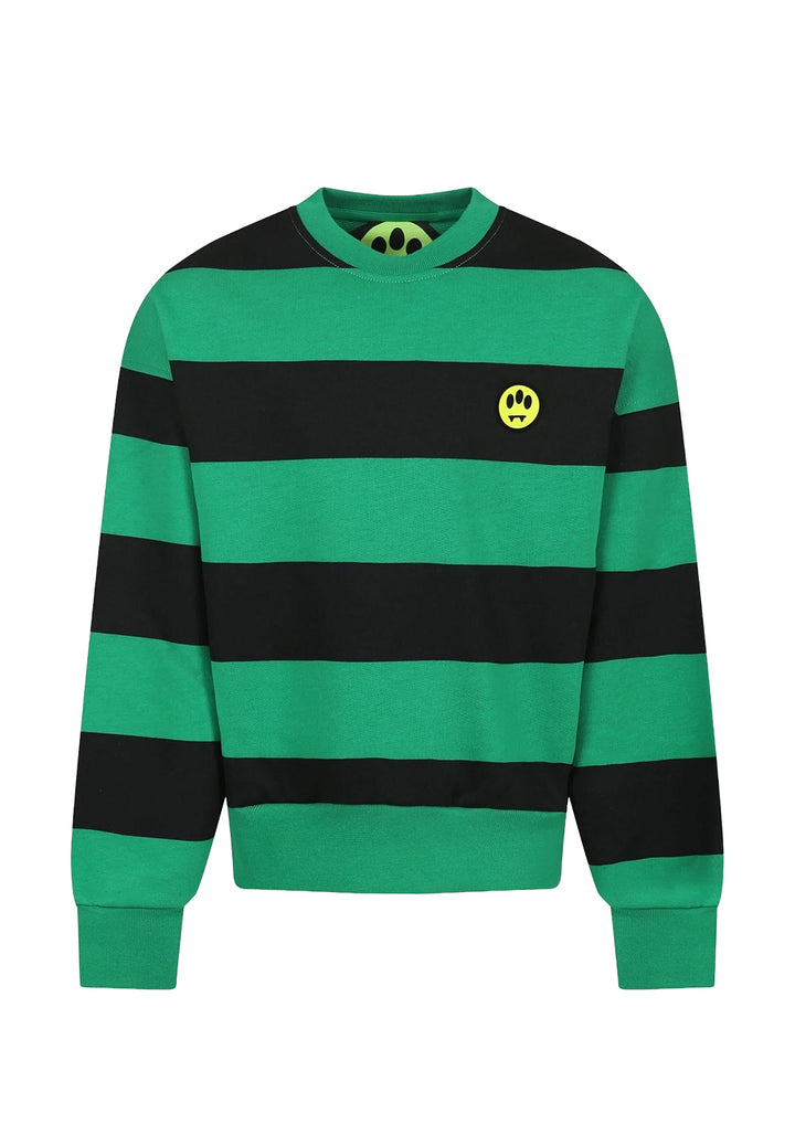 Felpa girocollo verde per bambino