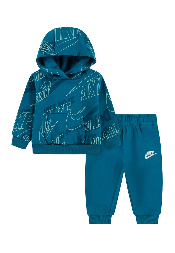 Completo felpa verde per bambino
