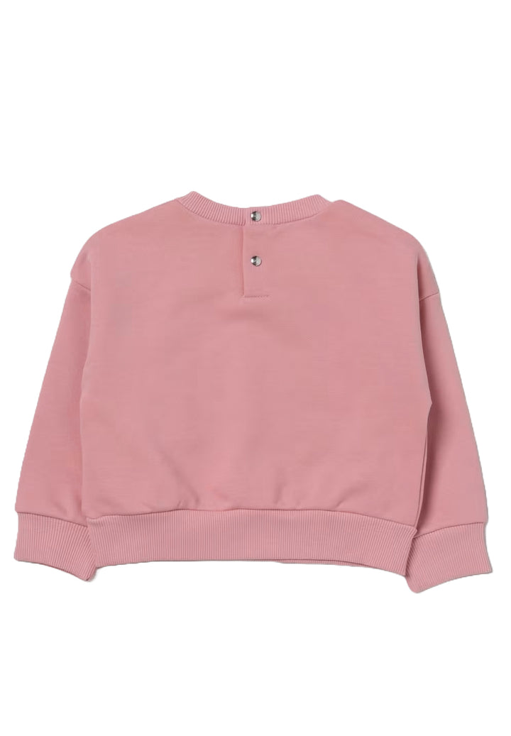 Pink crewneck sweatshirt for baby girls