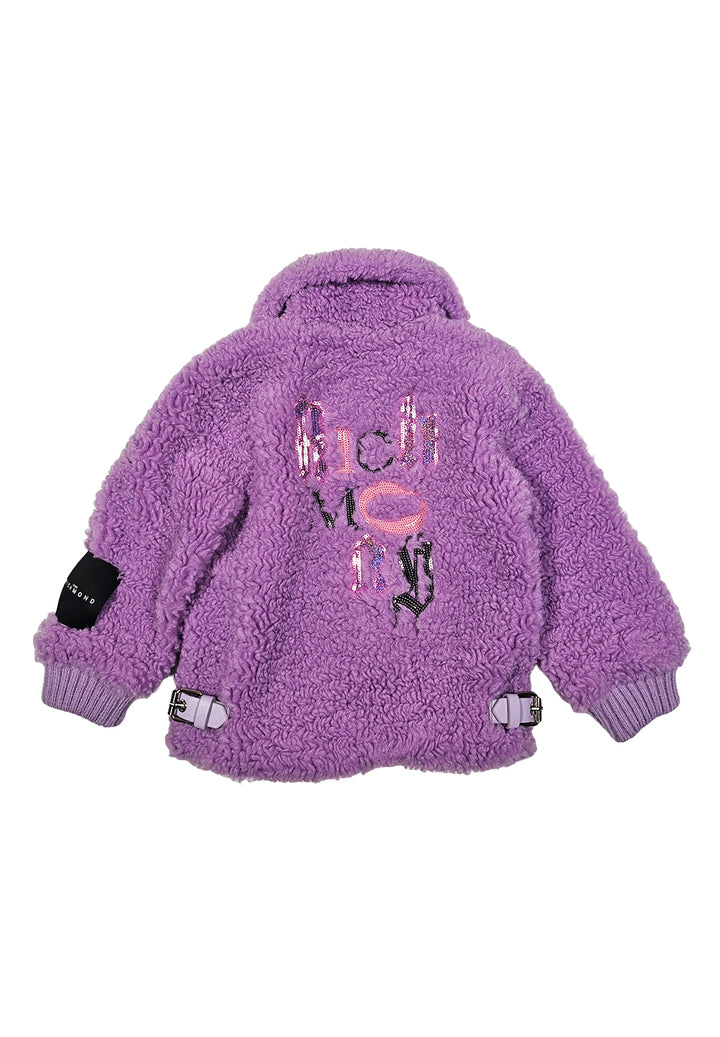 Lilac teddy jacket for girls