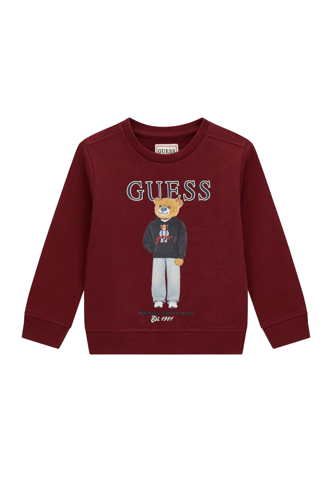 Felpa girocollo bordeaux per bambino