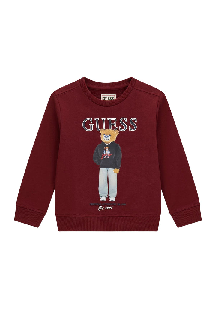Felpa girocollo bordeaux per bambino
