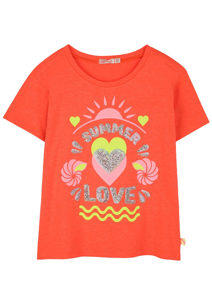 T-shirt corallo per bambina