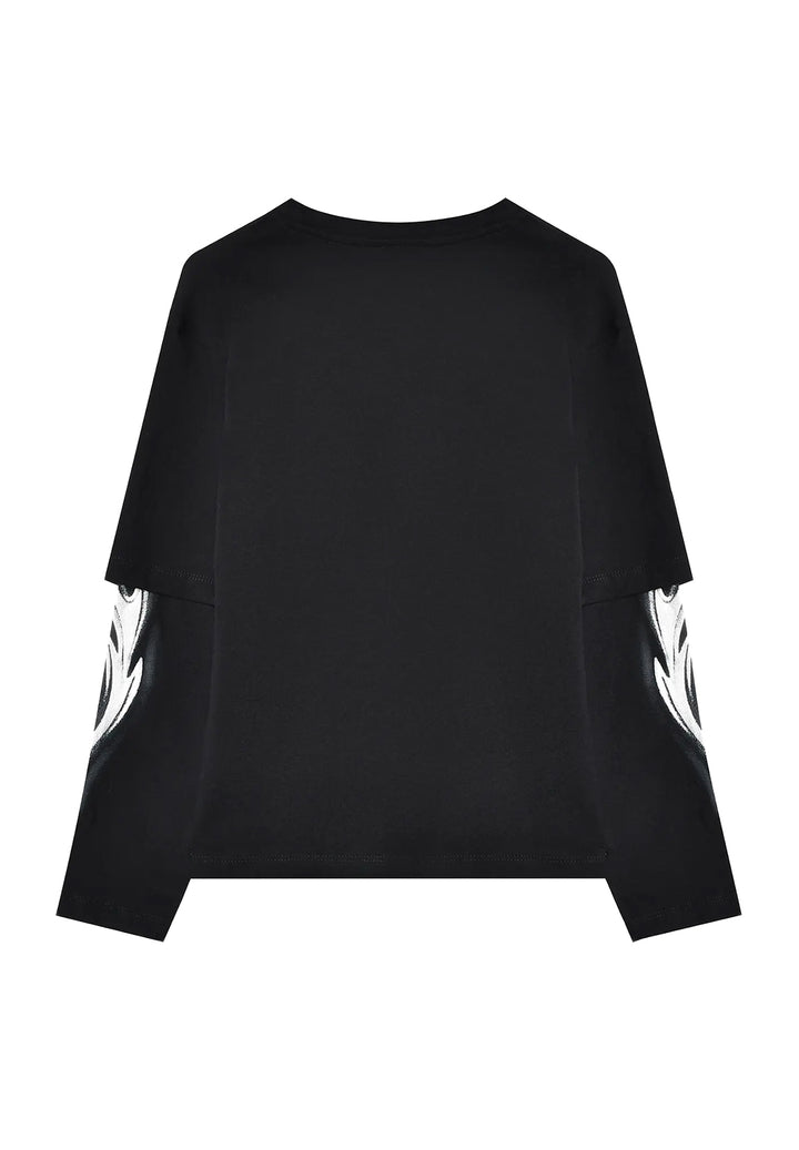 T-shirt nera per bambino