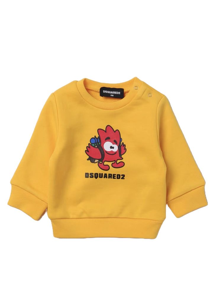 Yellow crewneck sweatshirt for boys