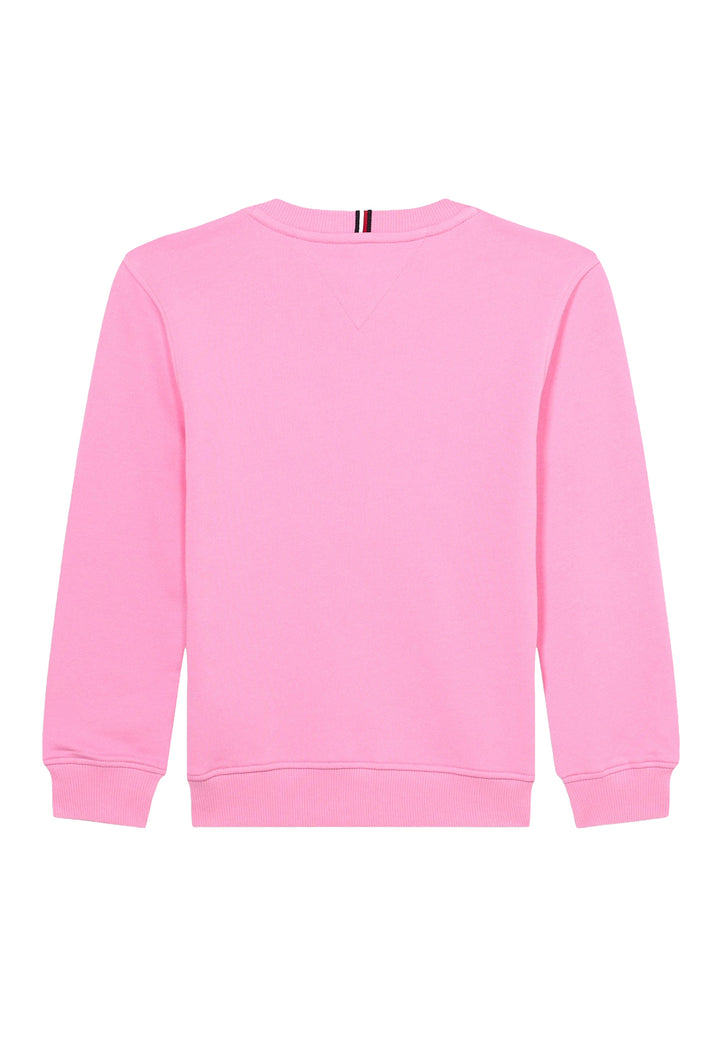 Felpa girocollo rosa per bambina