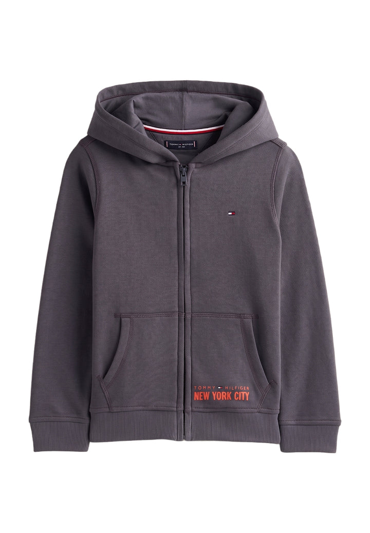 Felpa zip grigia per bambino
