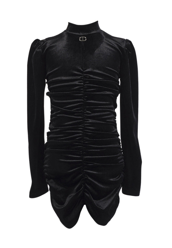 Vestito ciniglia nero per bambina