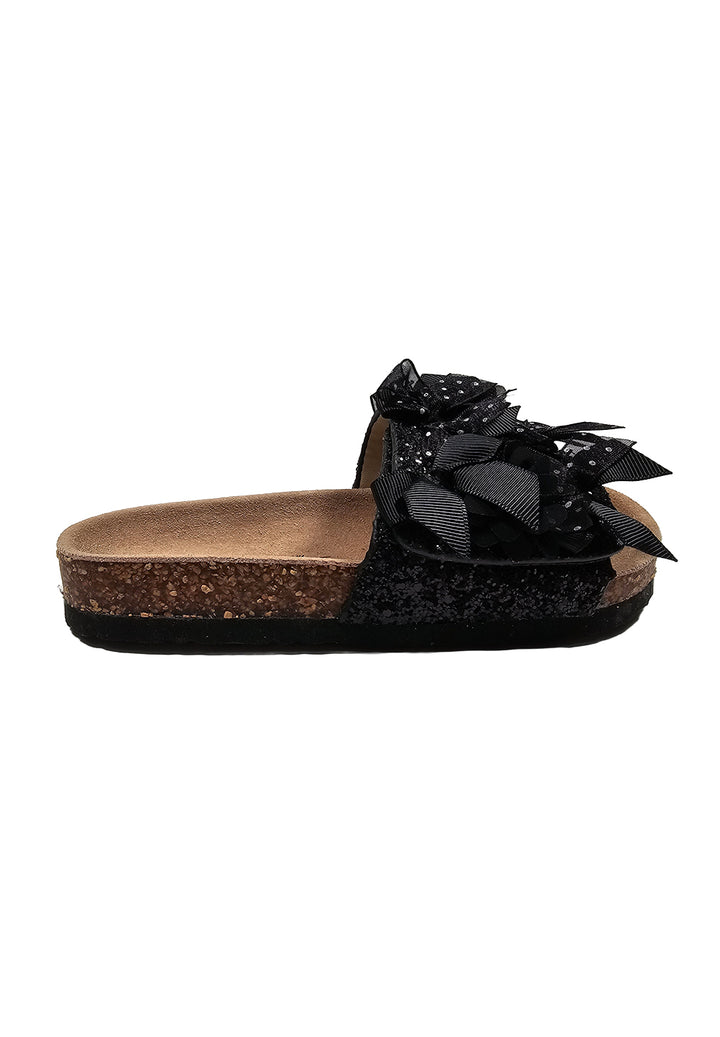 Sandali glitter neri per bambina