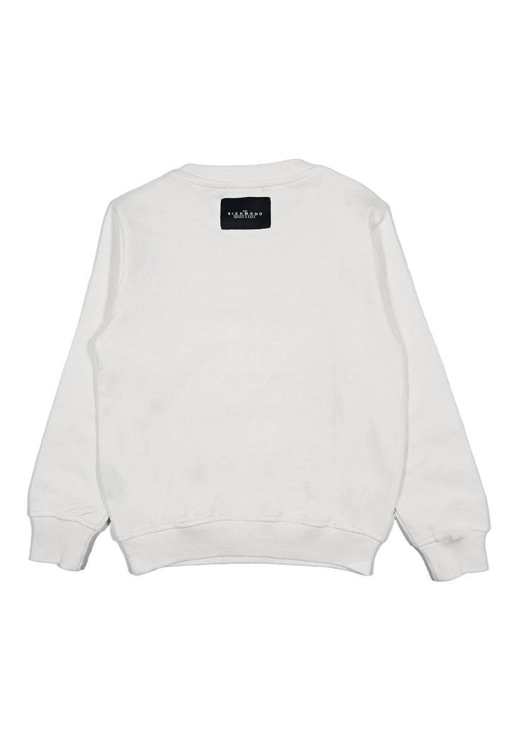 Sweat-shirt blanc à col rond pour enfant