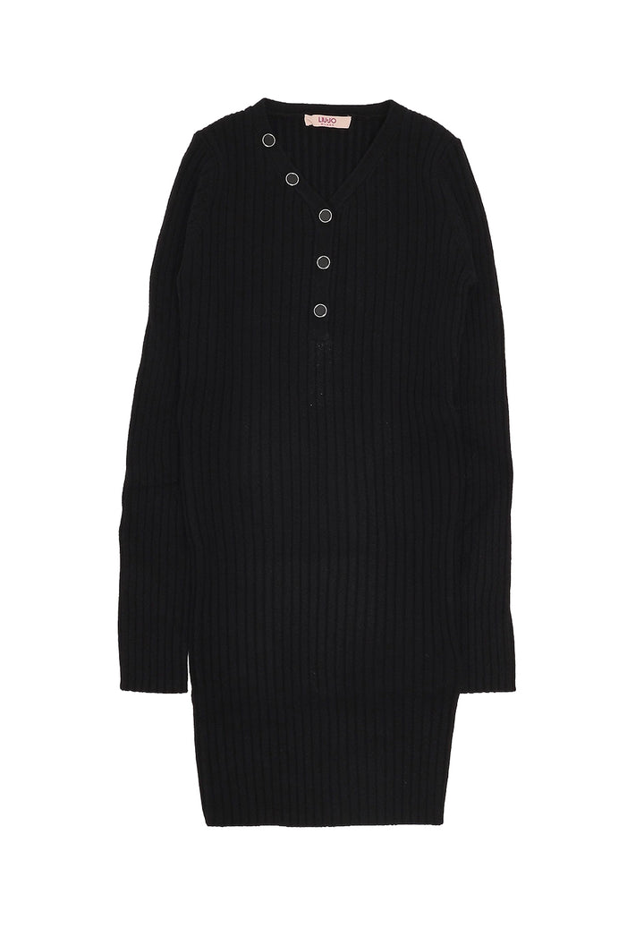 Vestito maglia nero per bambina