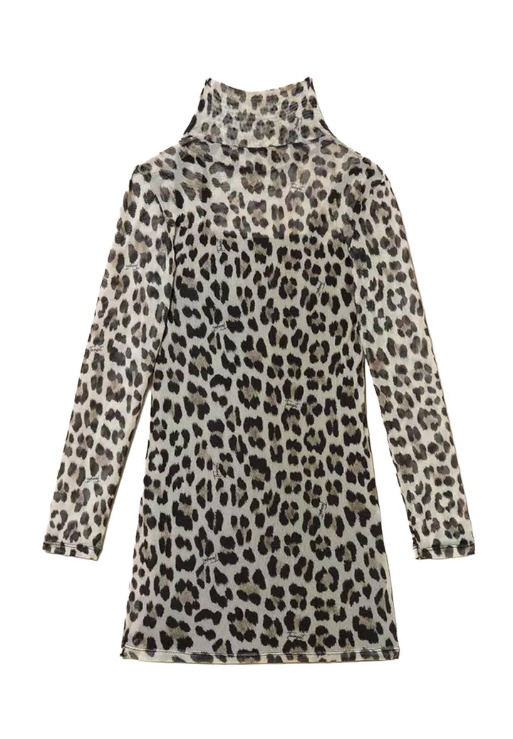 Vestito tulle leopardato per bambina