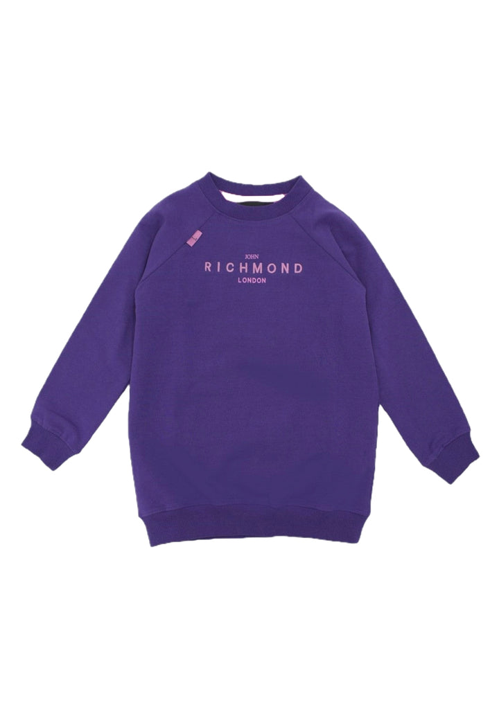 Purple sweatshirt dress for girls