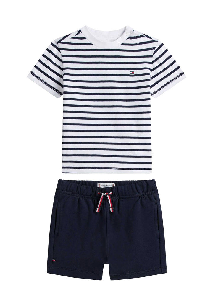 Completo bianco-blu per neonato