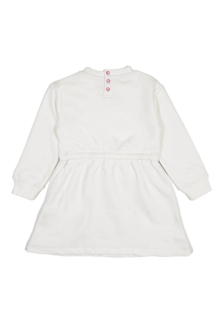 Vestito felpa bianco per bambina