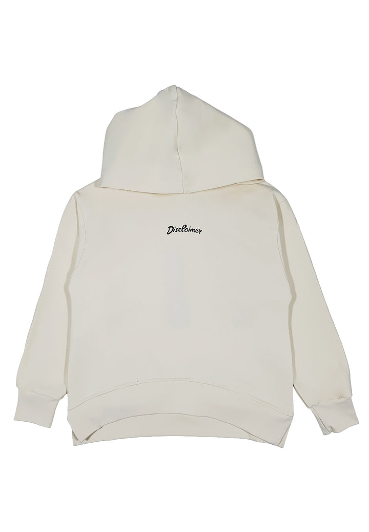Felpa cappuccio crema per bambina