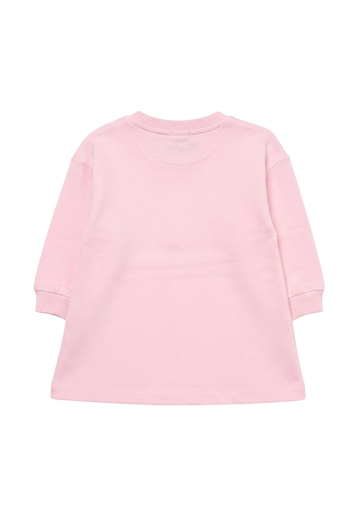 Vestito felpa rosa per neonata