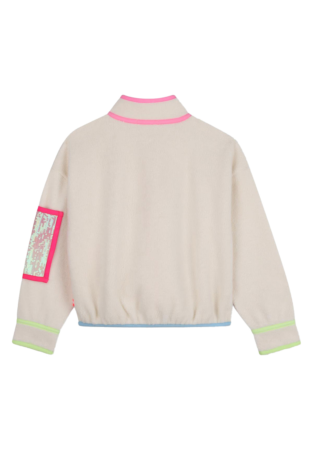 Felpa zip teddy crema per bambina