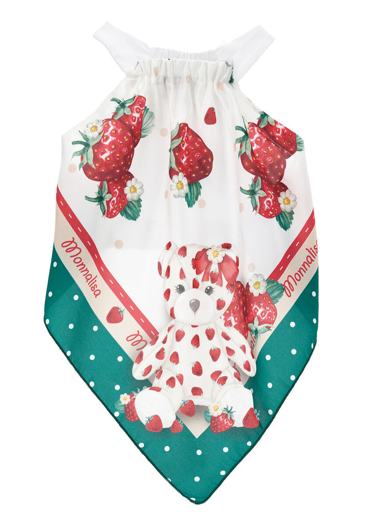 Top foulard bianco per bambina