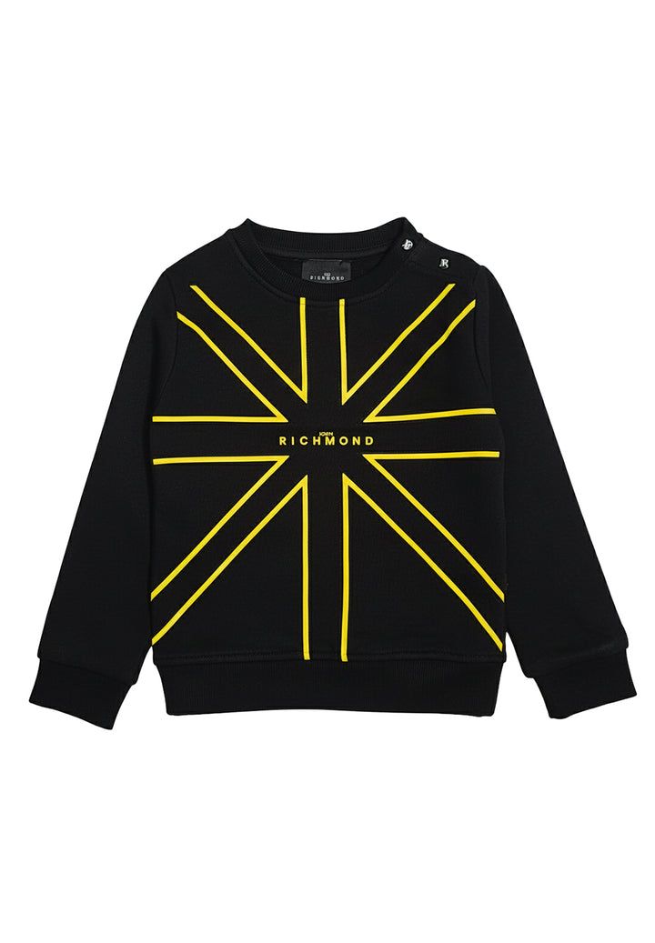 Felpa girocollo nera per neonato