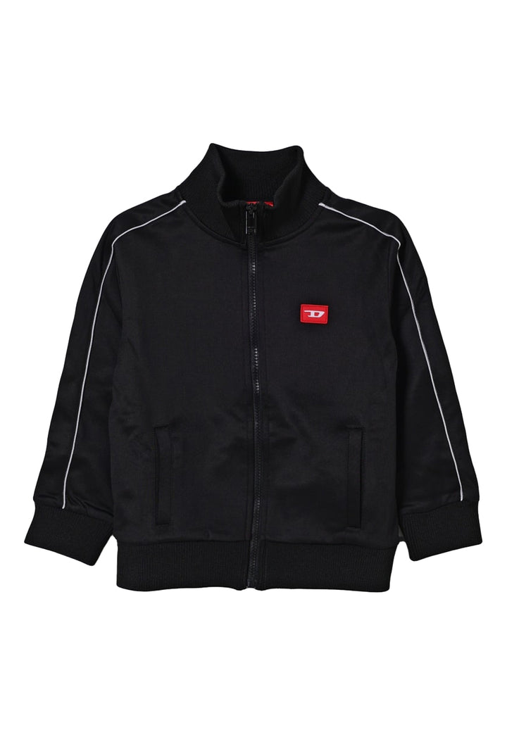 Felpa zip nera per bambino