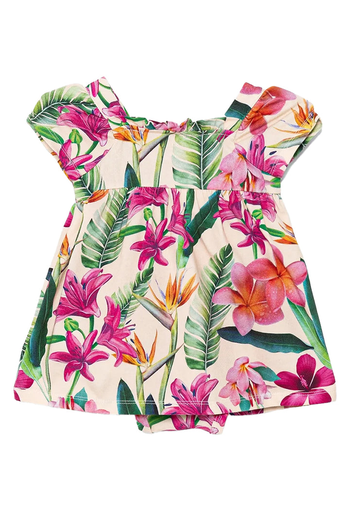 Vestito floreale multicolor per neonata