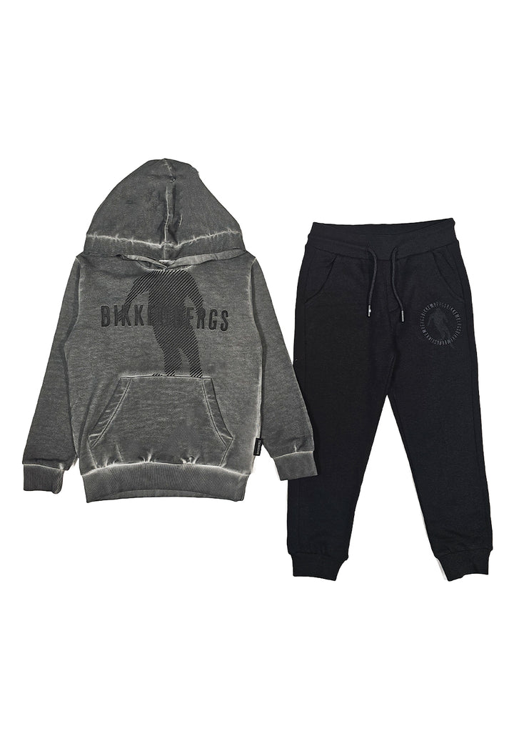 Grau-schwarzes Sweatshirt-Set für Jungen