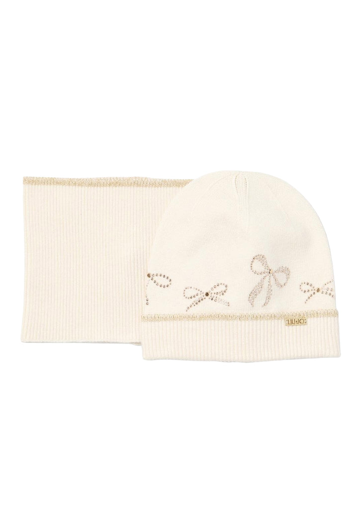 Set cappello crema per bambina