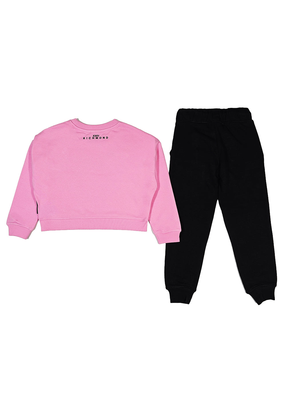 Pink-black sweatshirt set for girls