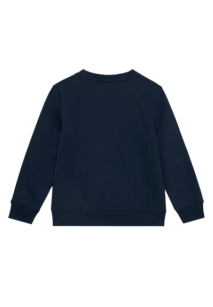 Felpa girocollo blu navy per bambino