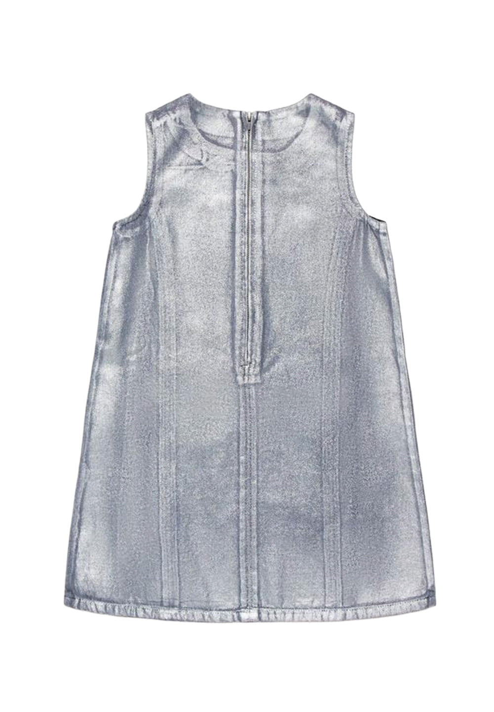 Vestito denim argento per bambina