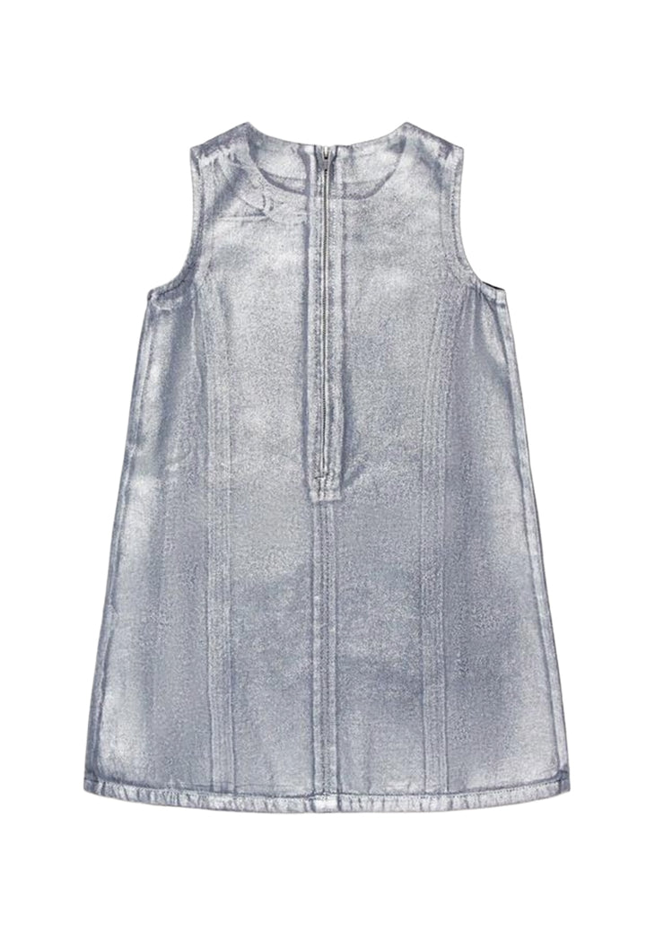 Vestito denim argento per bambina