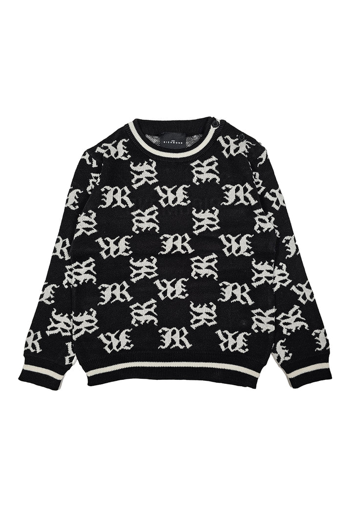 Black crew neck sweater for newborns