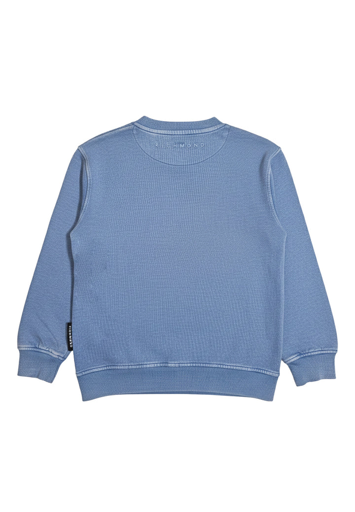 Felpa girocollo blu per bambino