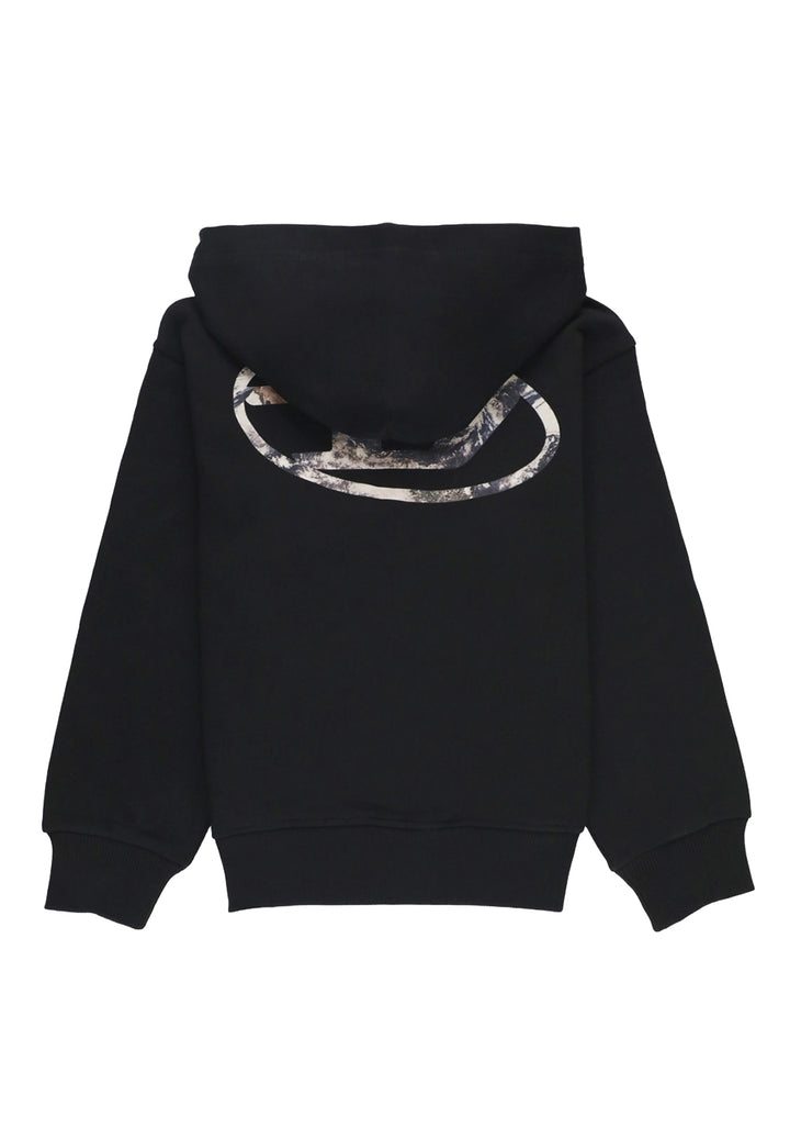 Felpa zip nera per bambino