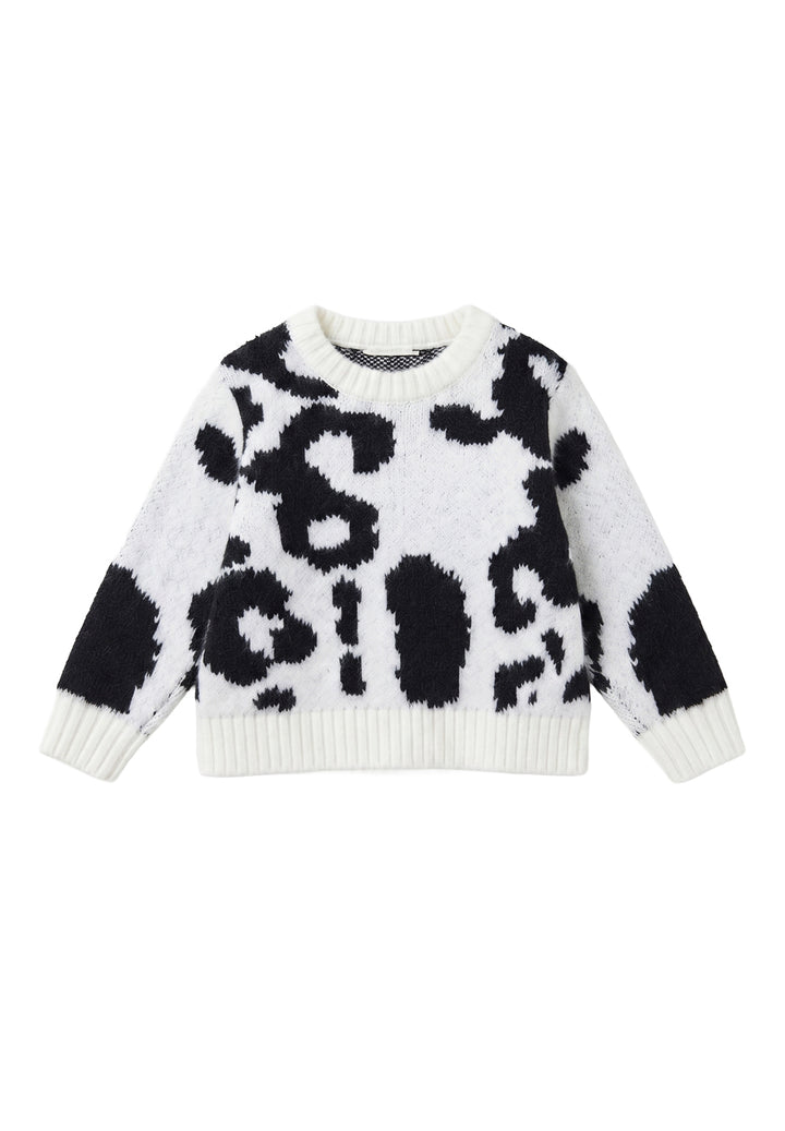 Maglione bianco-nero per neonata