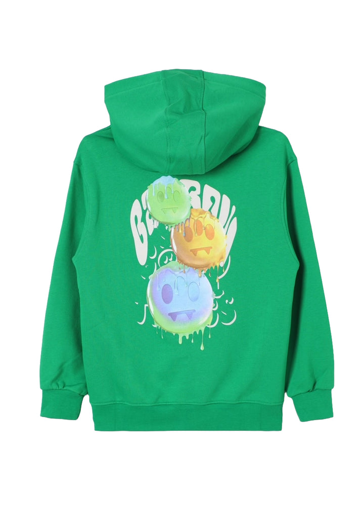 Felpa cappuccio verde per bambino