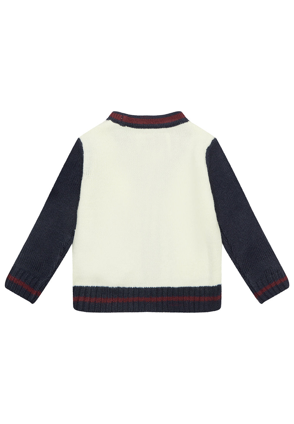 Cardigan bianco-blu per neonato