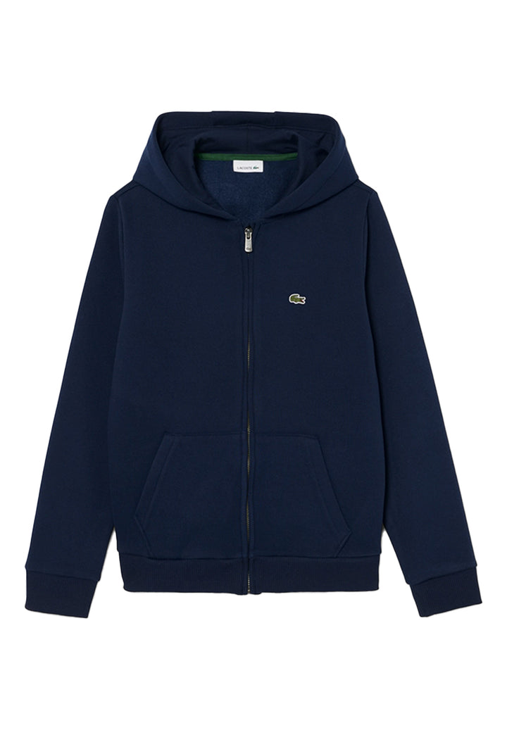 Felpa zip con cappuccio blu navy per bambino