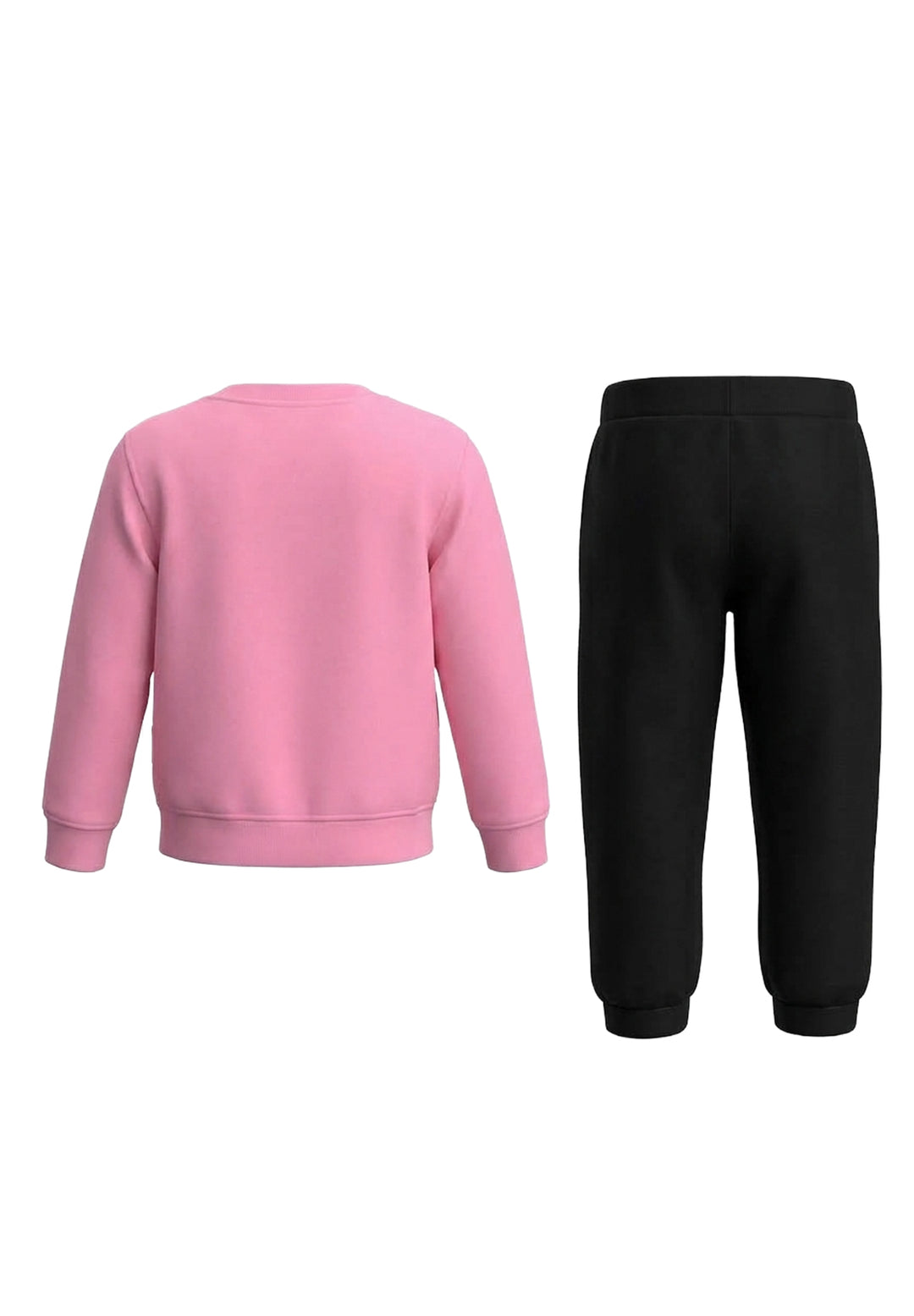 Completo felpa rosa-nero per bambina