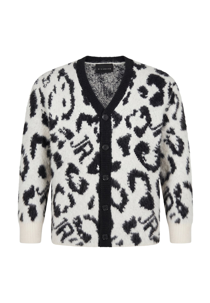 Cardigan bianco-nero per bambina