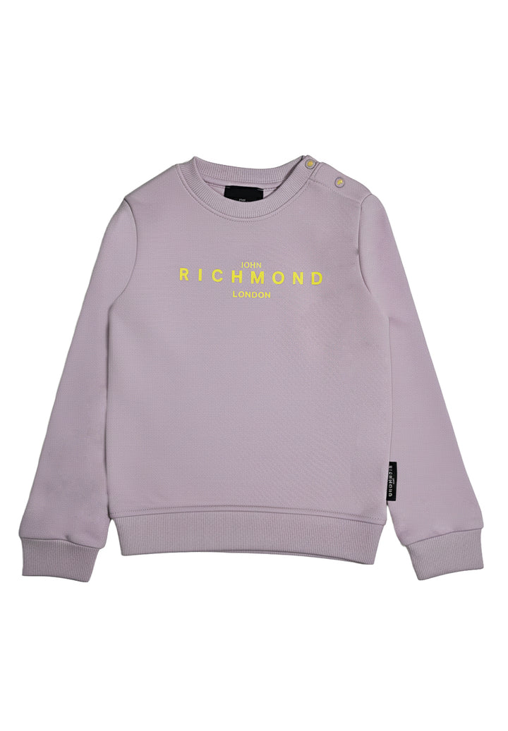 Felpa girocollo lilla per neonata