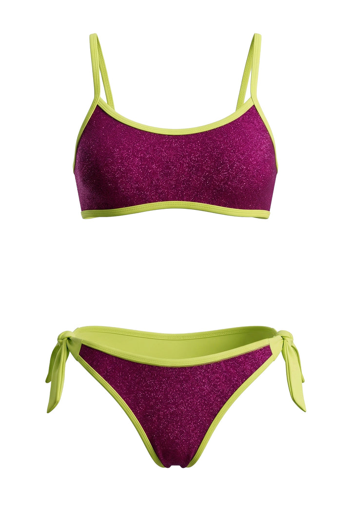 Costume bikini fuxia per bambina